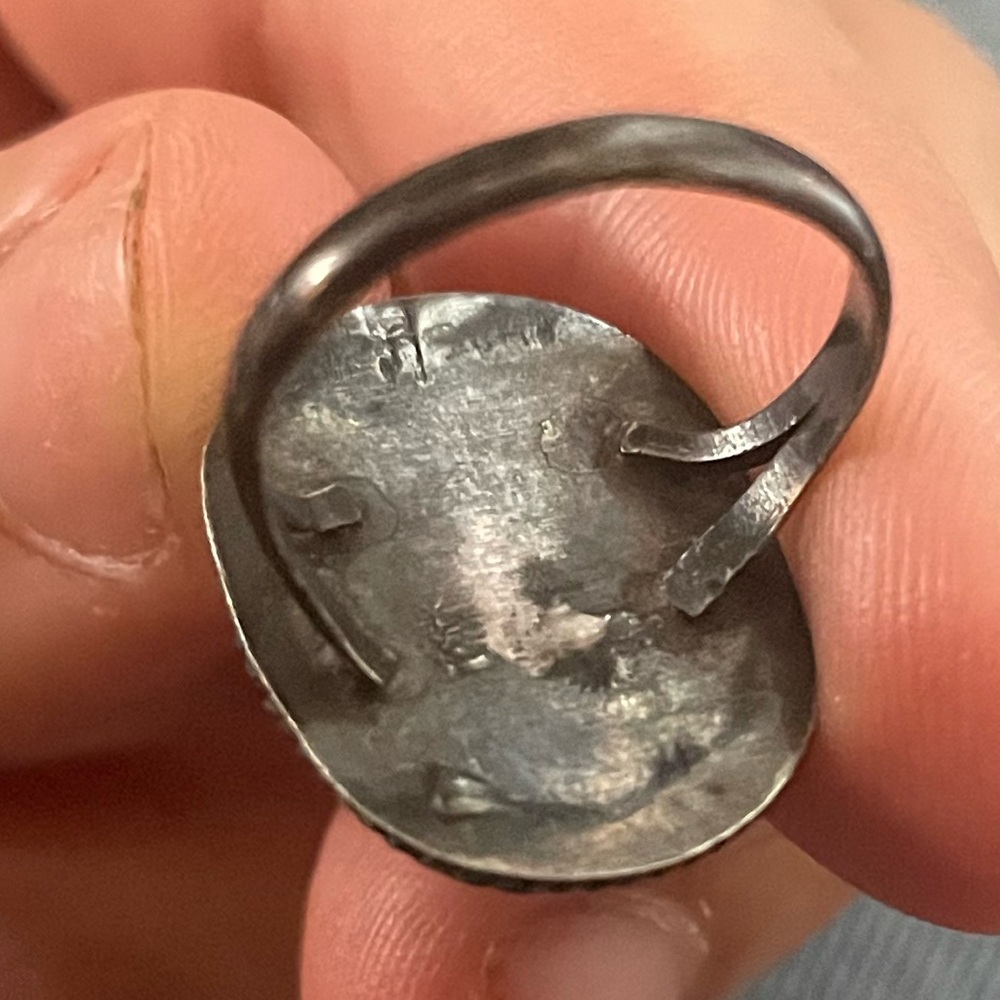 Vintage Sterling Silver Egyptian Scarab Blue Beetle Ring!RARE FIND - Picture 6 of 6